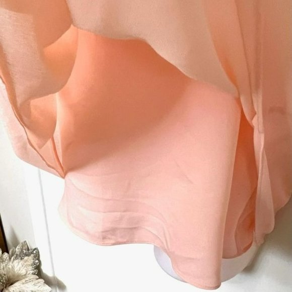 NWT CALVIN KLEIN PEACH CHIFFON SLEEVELESS TOP CAMI SIZE XS - Picture 5 of 7